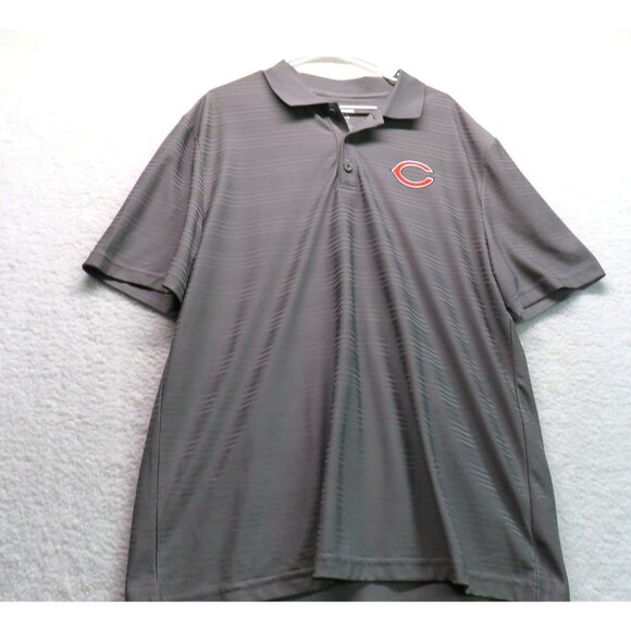 Chicago Bears Polo Shirt Mens Size Extra Large NFL Team Apparel Gray Orange - Picture 1 of 11